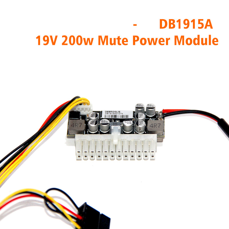 DEBROGLIE 200W 16-24V input DC ATX PSU 19V Pico ATX Switch Pico DC-DC PSU 24pin ITX DC to ATX PC