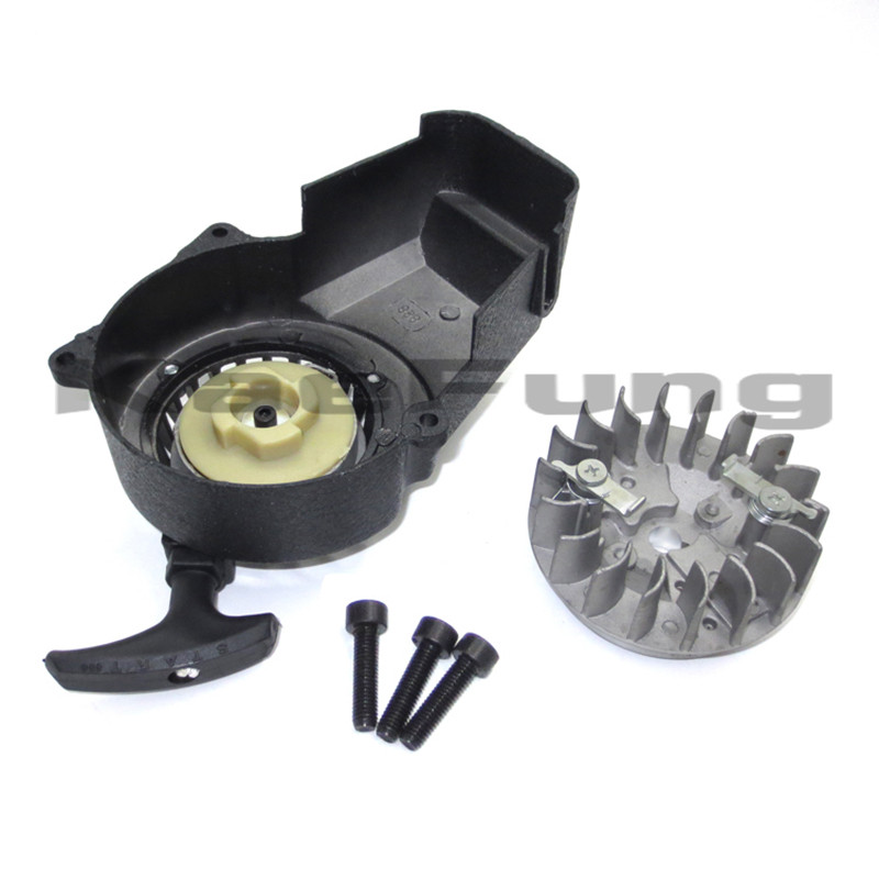 2 Two stroke 47cc 49cc Flywheel + Pull Start Mini Pocket ATV Scooter 47 49 50CC Dirt Bike recoil sta