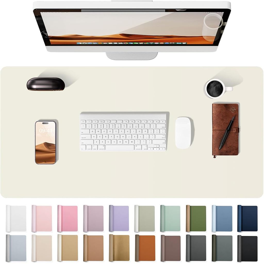Office Desk Mat, Desk Pad Protector, Large Mouse Pad, Waterproof Non-Slip PU Desk Blotter for Office