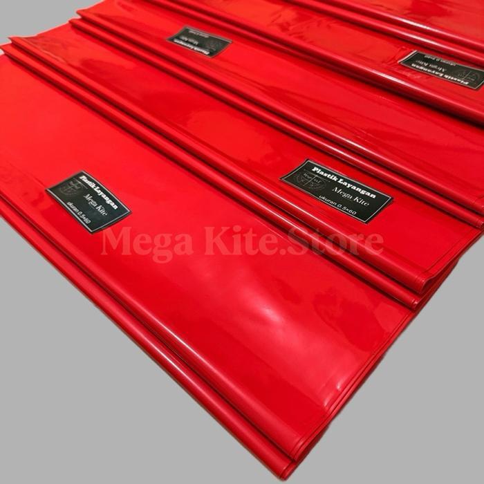 Premium Plastik Layangan Mega Kite Warna Merah Scarlet -+9 Meter Original
