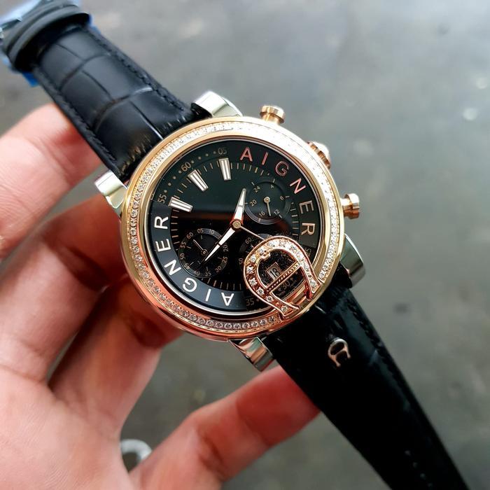 (Jual-1225) Jam Tangan Wanita Aigner Bari Donna A37200 Hitam/coklat/biru/merah