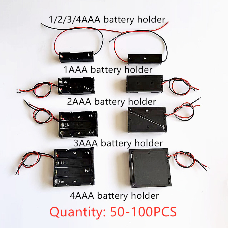 50PCS AAA Power Bank Cases 1X 2X 3X 4X AAA Battery Holder Storage Box Case 1 2 3 4 Slot Batteries