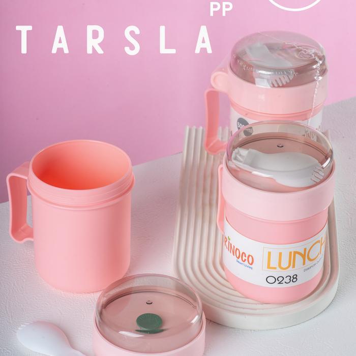 TARSLA GELAS MUG MULTIFUNGSI OR-0238 DENGAN SENDOK BPA FREE 580 ML