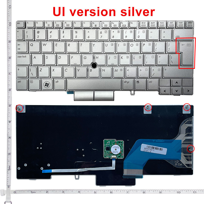 JUAL  new FOR HP Elitebook 2760P 12.1" laptop keyboard silver MP-09B63US64421 with Point Stick 90.4K