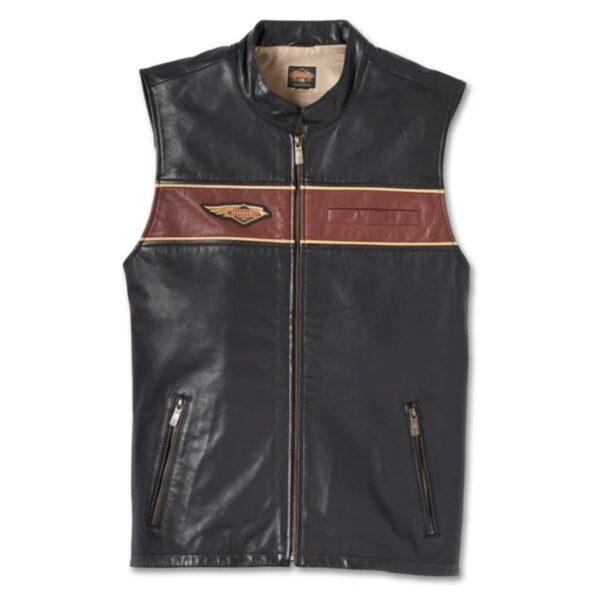 HOT SALE VEST LEATHER HARLEY-DAVIDSON MEN'S 120TH ANNIVERSARY ROMPI HARLEY ORIGINAL HD GENUINE