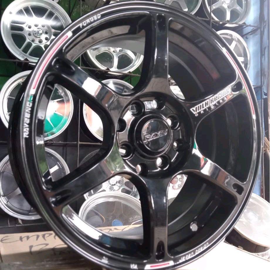 Velg Mobil Racing Volk Rays TE37 DURA Y85 Ring 15 Baru Warna Black