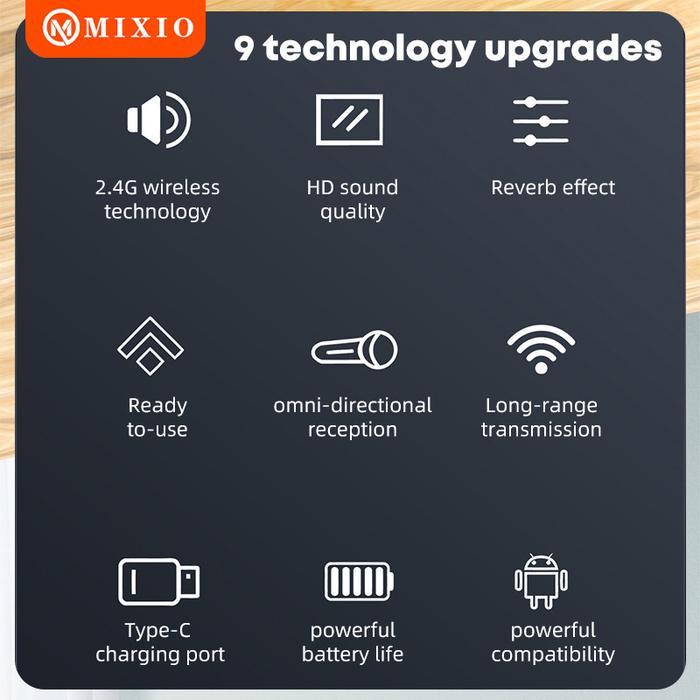 MIXIO-T9/T10 Wireless Microphone Professional Mikrofon Lavalier HP
