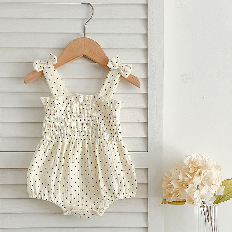 Summer Outfit Kids Baby Clothes Cotton Sleeveless Rompers Newborn Girls Clothes Toddlers Flower Bow