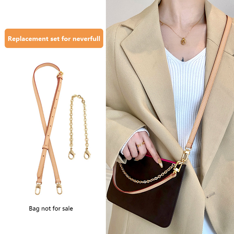 Bag Shoulder Strap For Lv Neverfull Bag Leather Bag Strap Extension Chain Underarm Bag Belt