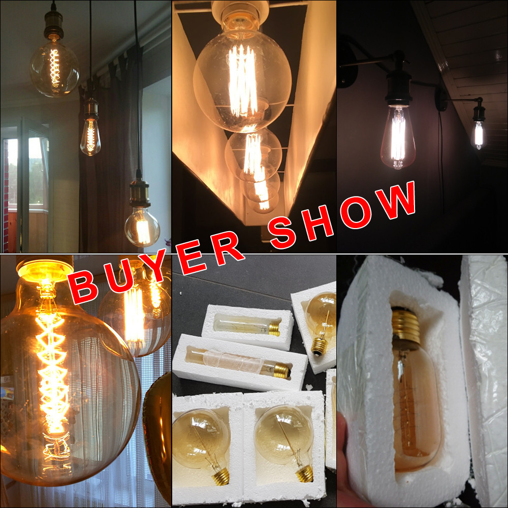 Retro Edison Bulb E27 220V 40W ST64 G80 G95 G125 Ampoule Vintage Edison Bulb Incandescent Lamp