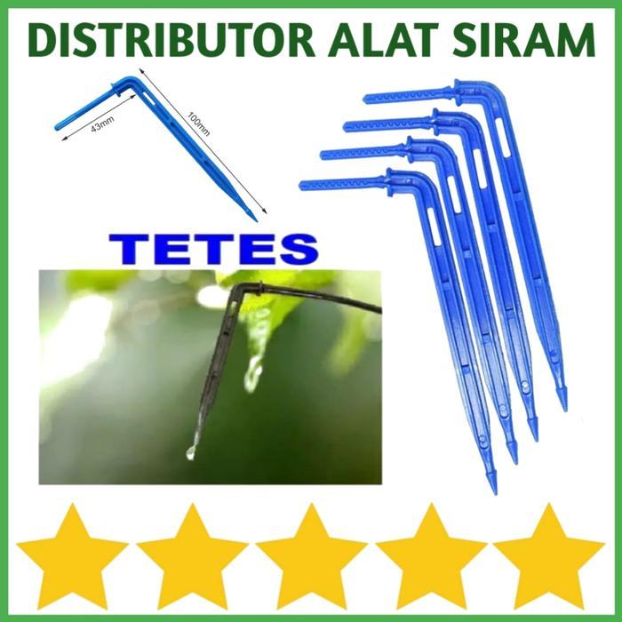 100Pcs Drip Stick Fertigasi Tetes Stick Dripper Bend Arrow Irigasi Sprinkler