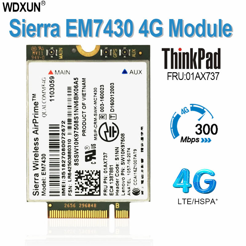 EM7430 for dell DW5816e em7430 FDD/TDD-LTE 4g For Lenovo Thinkpad X270 X1 5th GeraoX1 YOGA Tablet