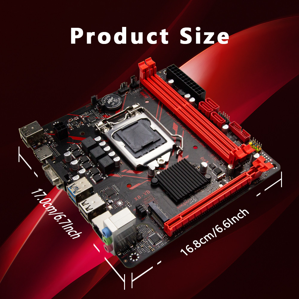 AIBOMAN Motherboard H61 LGA 1155 DDR3 H61 Mainboard Support Nvme Gaming Office ATX Computer DDR3 RAM