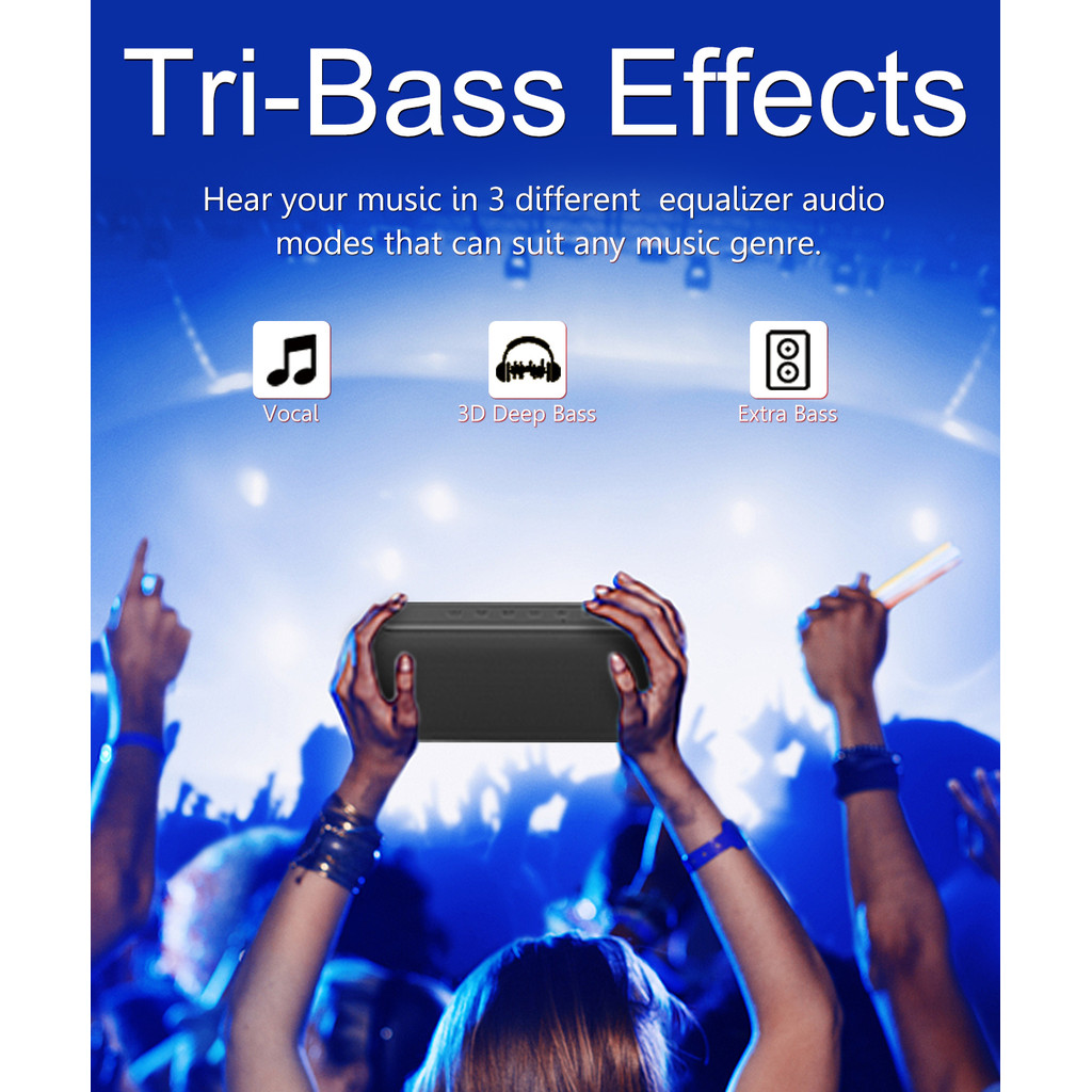 60W Xdobo X8II Bluetooth Speaker TWS Wireless Portable Subwoofer Waterproof 6600mAh Powerful Bass