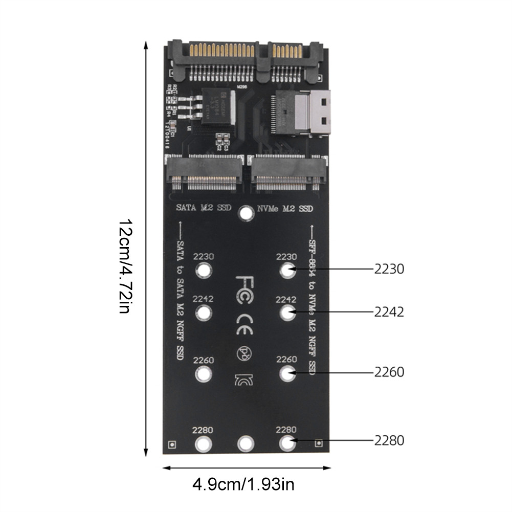 M.2 To SATA Adapter SFF-8654 To M2 NVME SSD 22Pin SATA To M2 Expansion Card Converter Riser Board