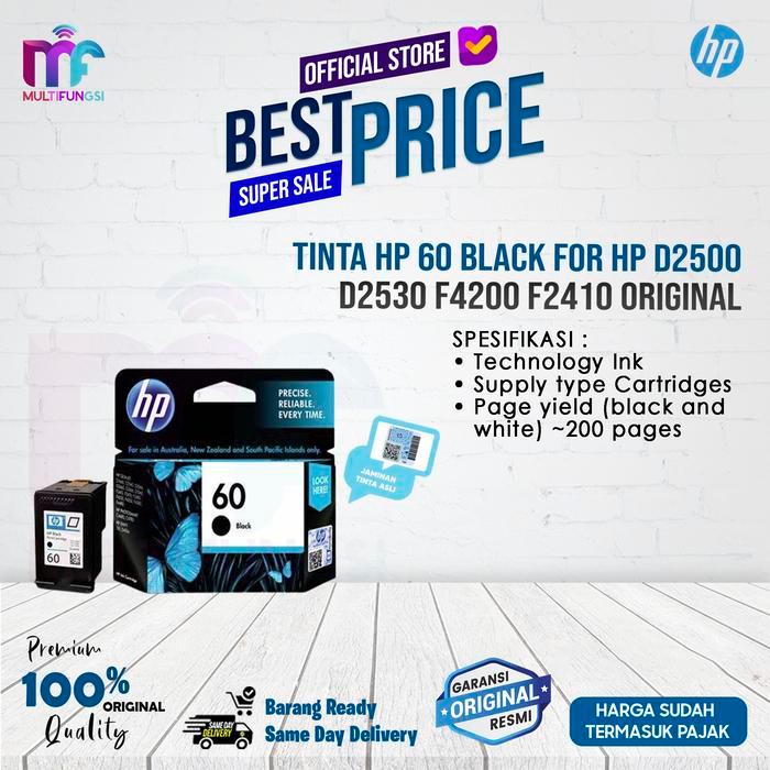 Terlaris Best Quality 100% Original Tinta Hp 60 Black For Hp D2500 D2530 F4200 F2410