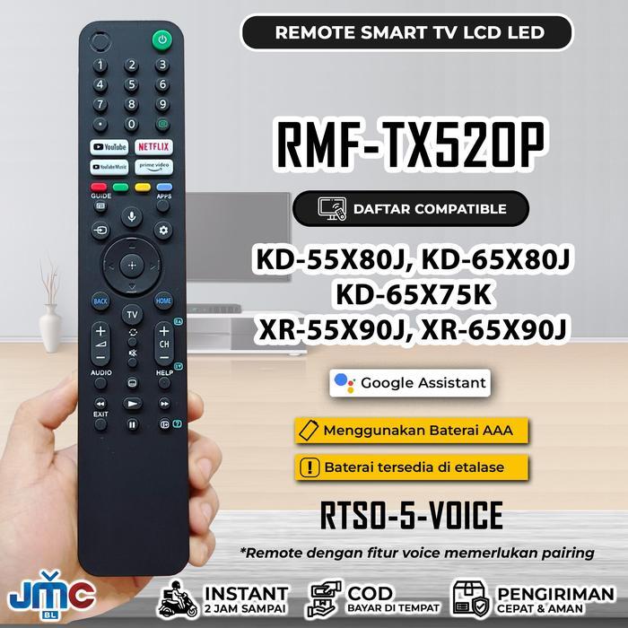 VOICE REMOTE REMOT TV RMF-TX520P XR-55X90J XR-65X90J KD-65X75K