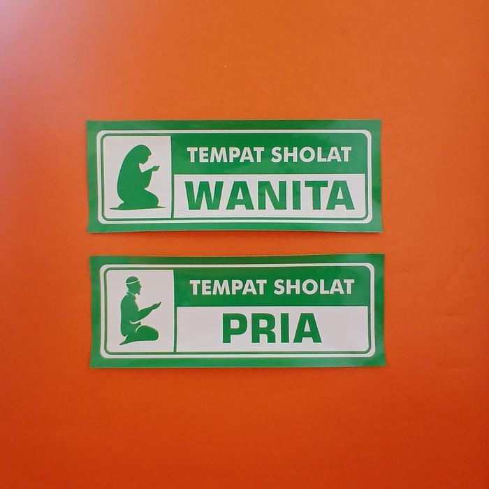 Stiker Tempat Sholat Pria dan Wanita - Stiker Nama Ruang Sholat
