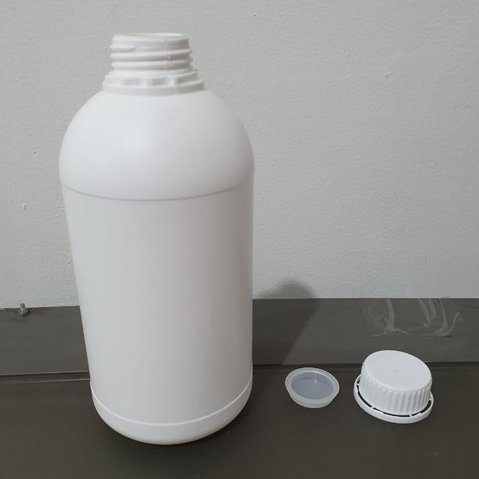 "New" Botol Plastik HDPE + Tutup 1000ml, putih doff