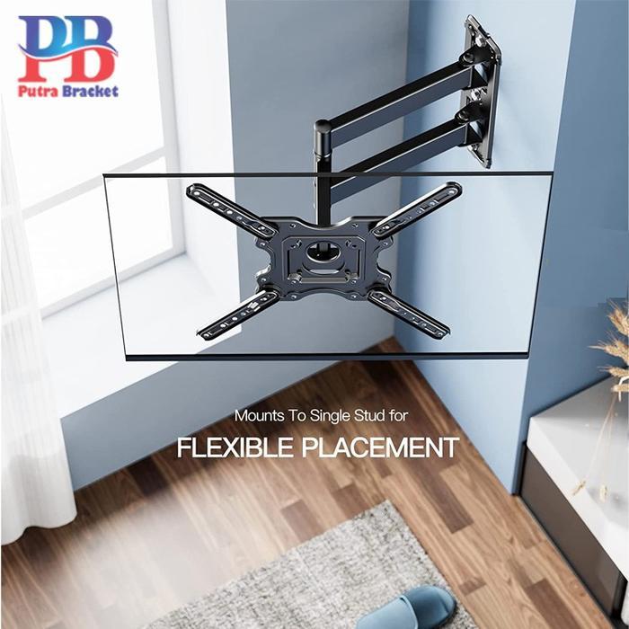 Bracket TV LED LCD 32-43 inch braket breket Tarik Ulur Putar 14-43''