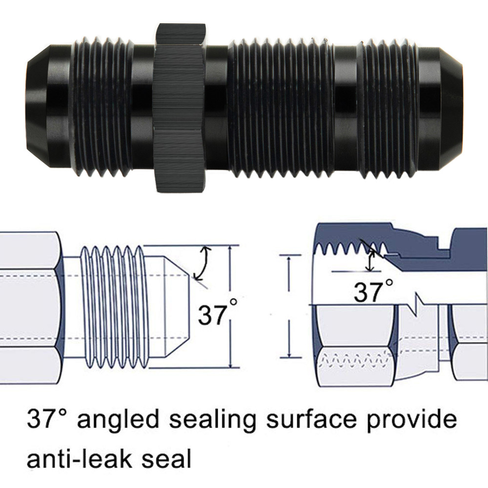FREE SHIPPING STRAIGHT 90DEGREES AN6 AN8 AN10 BULKHEAD FLARE FITTING UNION ADAPTER 6AN 8AN 10AN