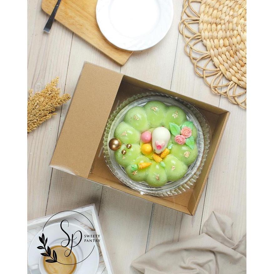Dus Box Pudding Packaging Eco-friendly Kotak kue Puding Sekat Window mika Ukuran 22
