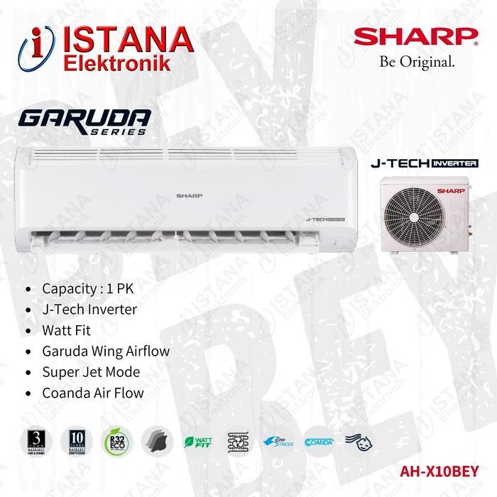 SHARP AC 1 PK HEMAT LISTRIK LOW WATT GARUDA J-TECH INVERTER AH-X10BEY