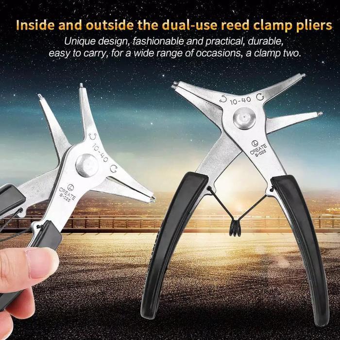 Double Tang Buka Tutup Snap Ring pliers