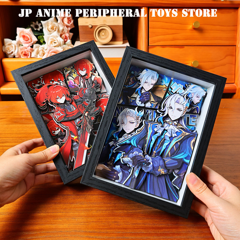 New Genshin Impact 3D Handmade Art Painting Cartoon Diluc Neuvillette Figure Collect Picture Desktop