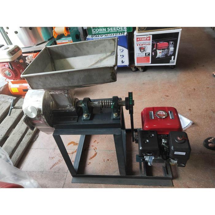 Mesin Giling Cabe Bumbu 8 Inci + Mesin Bensin 7HP Komplit - Komplit Mesin Gerak