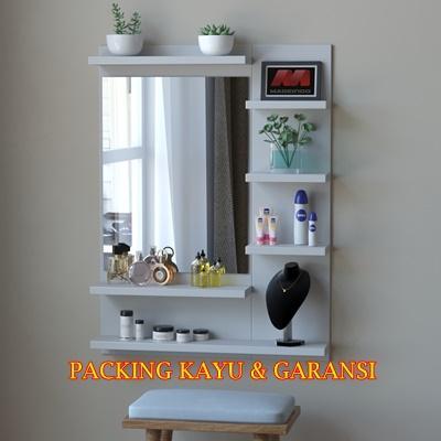 MADEINDO RAK KOSMETIK KAYU TEMPEL DINDING MEJA KOSMETIK MEJA RIAS