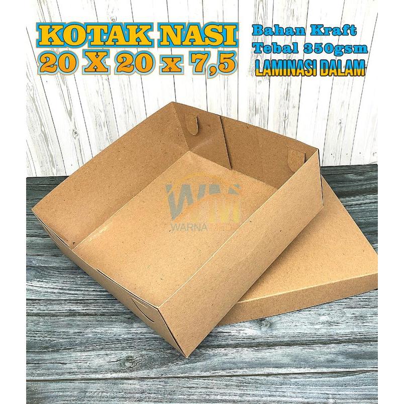 Thebest- Dus Nasi 20x20/Box Catering Laminasi/Kotak Nasi 20/Dus Nasi Kotak 20