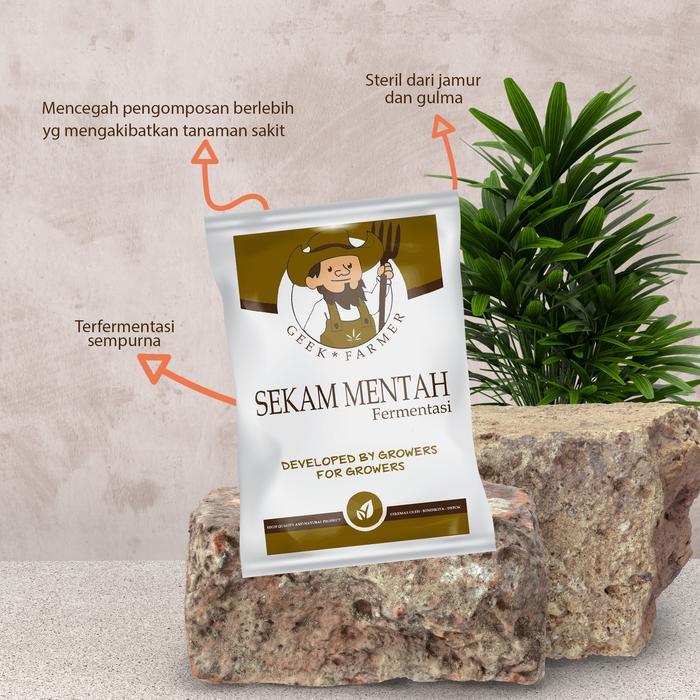 Geek Farmer Media Tanam Sekam Mentah Fermentasi Siap Pakai Nutrisi Tinggi, Tanaman Tumbuh Subur