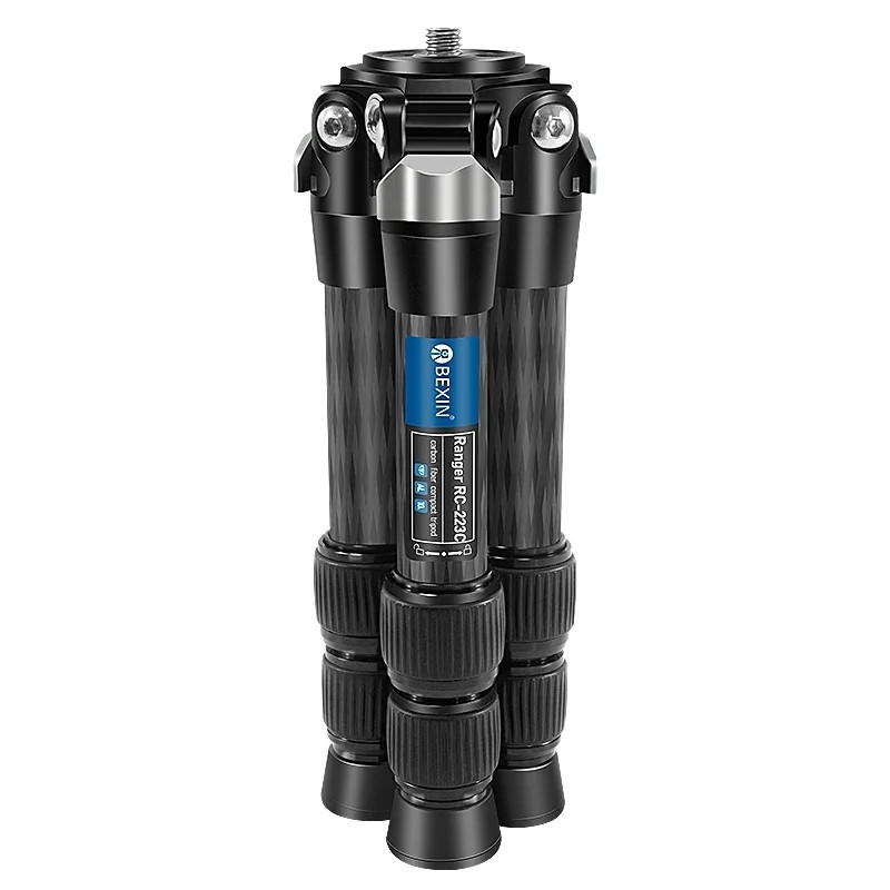 BEXIN Mini Carbon Fiber Tripod Portable Folding Compact Tabletop Tripod for DSLR Camera Head