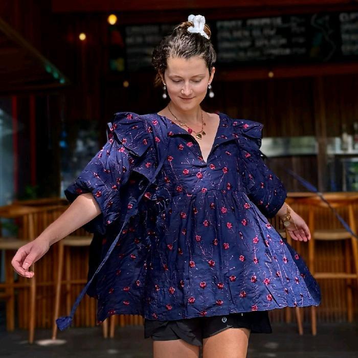 Daisy Top Bohemian Top Oversized Katun Bordir Colorful