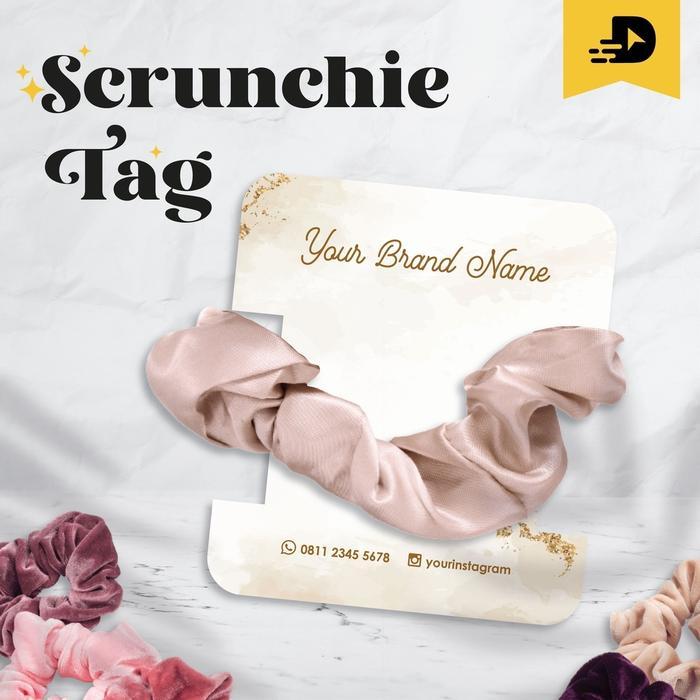 Tempat Kunciran Kartu Tag Display Scrunchie