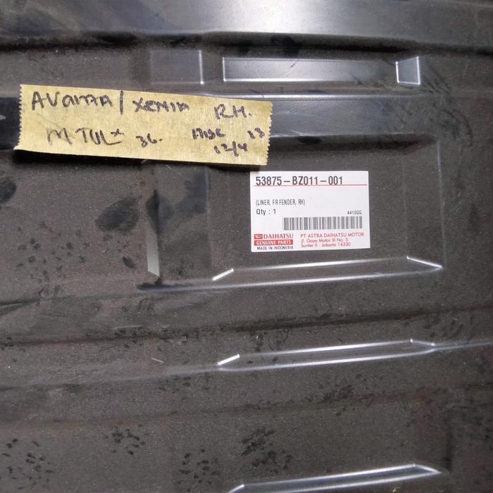 Liner Fender Spakbor Apron Roda Depan Avanza Xenia Lama Vvti Kanan Ori Premium