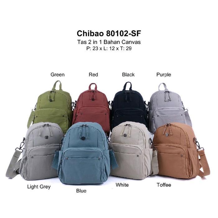tas ransel chibao kode 80102 bahan kanvas bisa ransel dan selempang