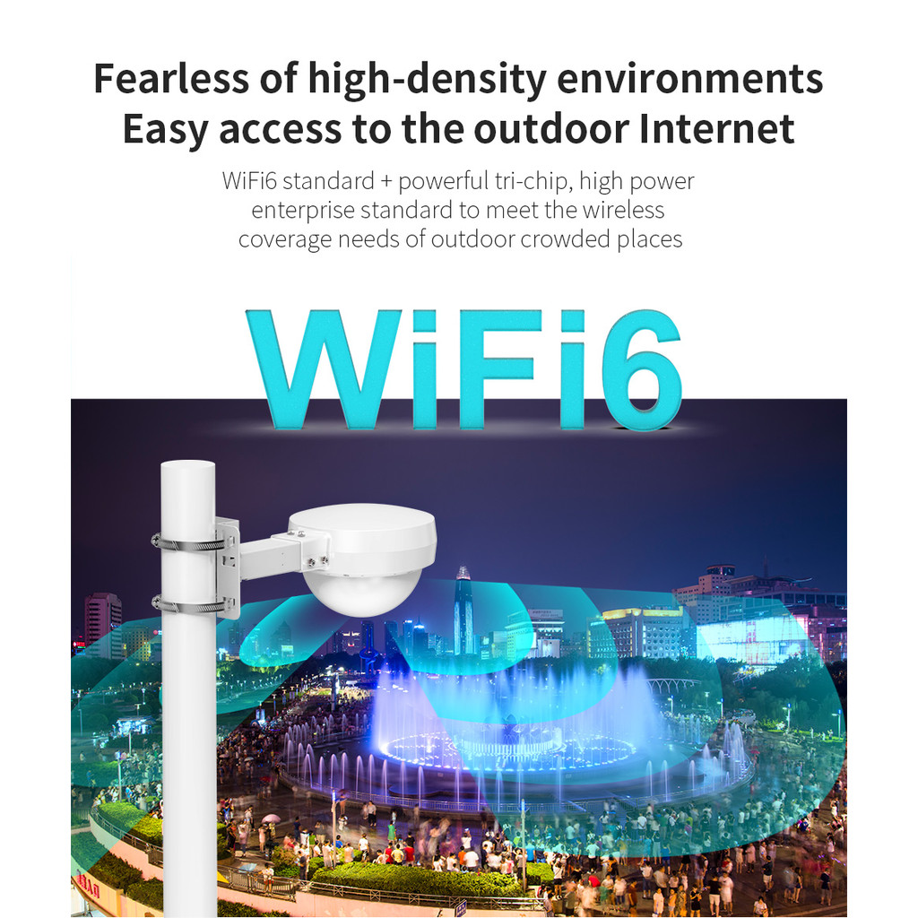 Comfast 3000Mbps Outdoor WiFi6 AP 48V POE Access Point Wireless Long Range Extender WiFi Repeater