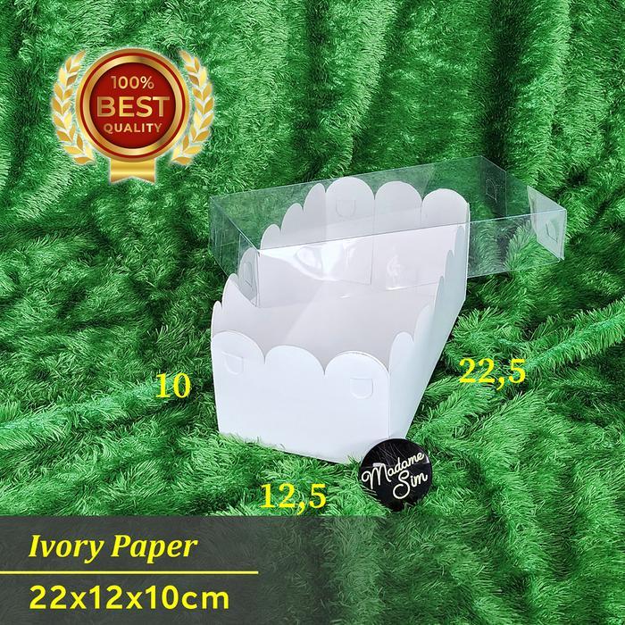 Box Mika Putih - Dus Kue - Kotak - Kardus 22X12X10
