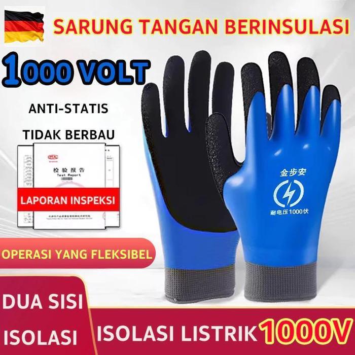 Sarung tangan isolasi 12KV Sarung Tangan Karet Insulasi Gloves Sarung tangan tukang listrik Sarung