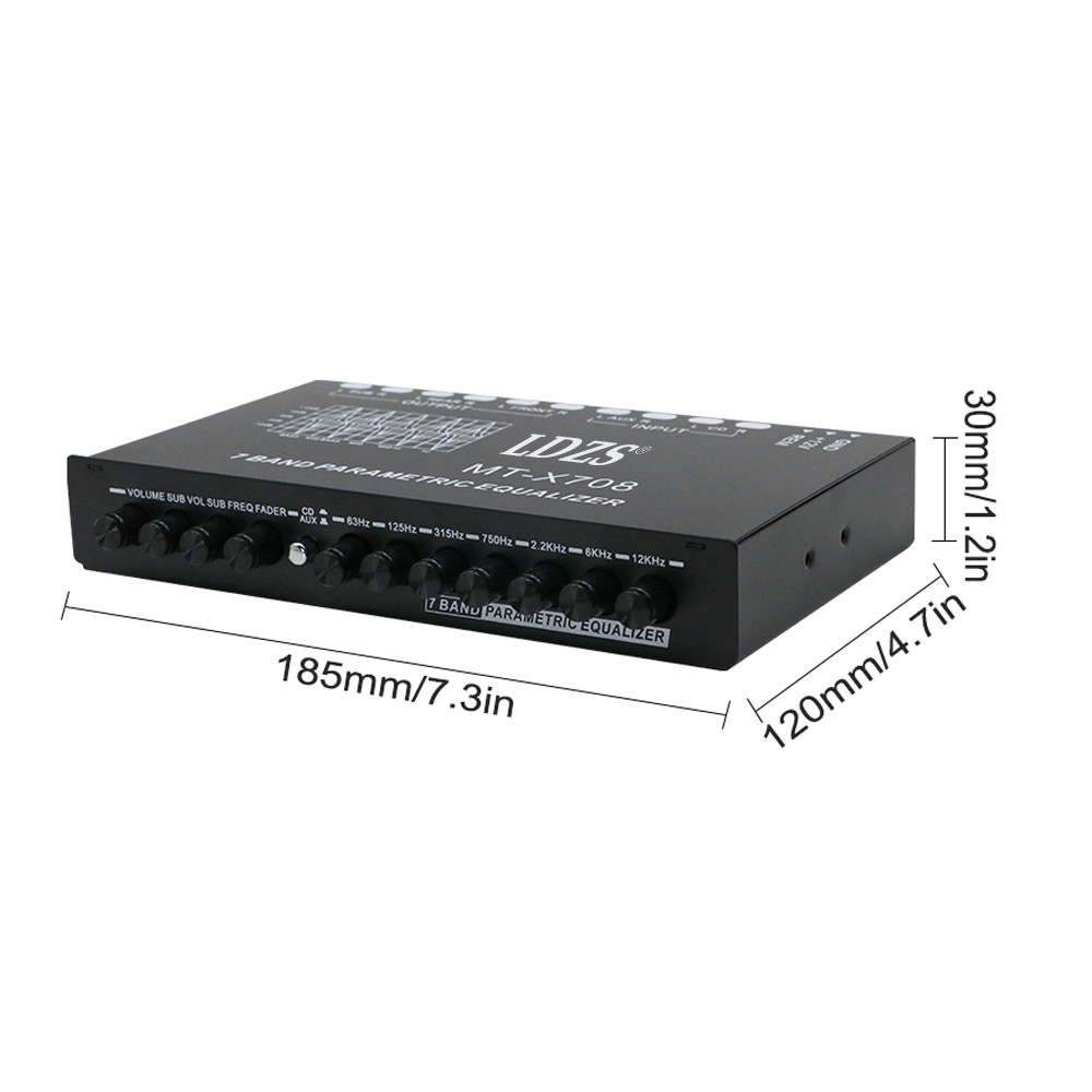 Professional 7 Band Car Equalizer Car Audio EQ Tuning Crossover Amplifier Parametric Equalizer Car