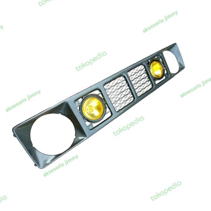 grill jimny ja71 dengan fog lamp kuning untuk jimny katana dgn lampu depan bulat