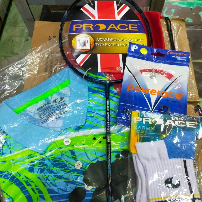 Raket Badminton Pro Ace Sweet Spot SS 1000 Original Komplit