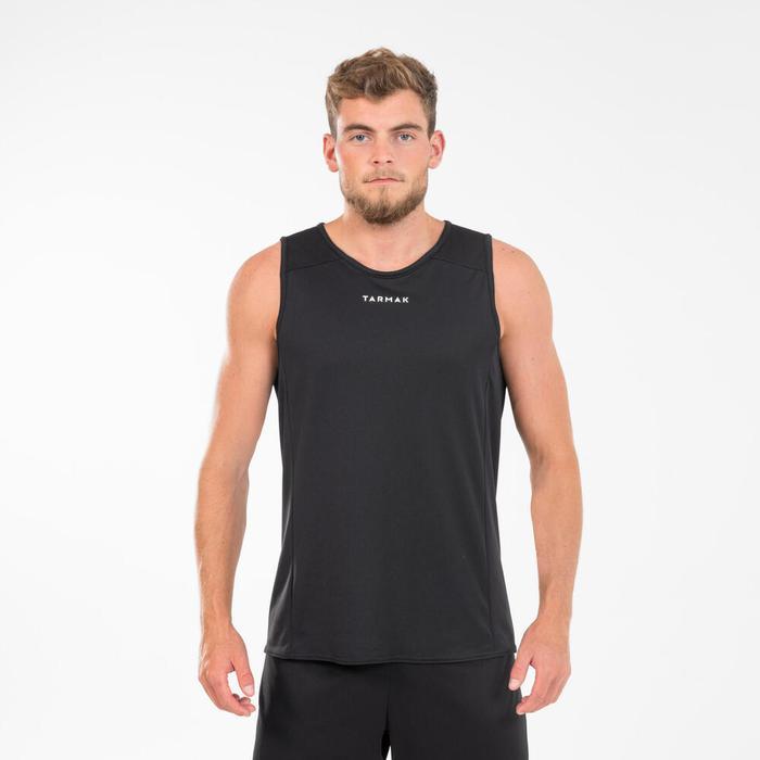 Decathlon Tarmak Jersey Basket Pria/Wanita Tanpa Lengan T100 - Hitam - 8394956
