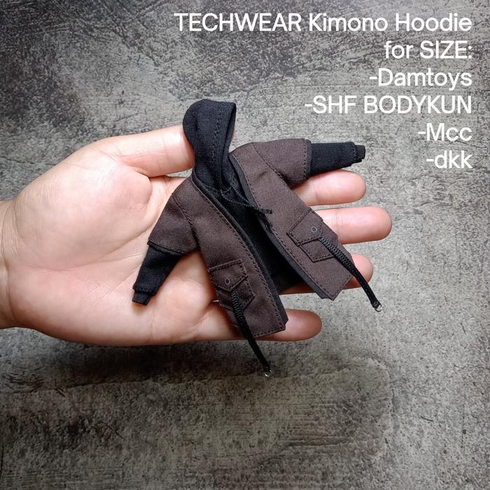 HOT SALE KITBASH 1/12 TECHWEAR KIMONO HOODIE (2 ITEM) BROWN (KELENGKAPAN ADA DI GAMBAR KE 2)