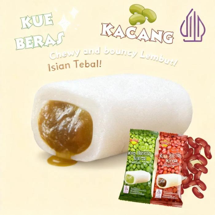 "New" COD Conley 10+4 pcs Kue Beras Korea Mochi Lembut & Kenyal Isi Kacang Tebal Rasa Kacang Merah