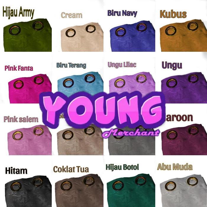 "New" Gorden Pintu dan Jendela Embos Polos Minimalis Cantik Warna Pink Salem Kain tirai outdoor Tali