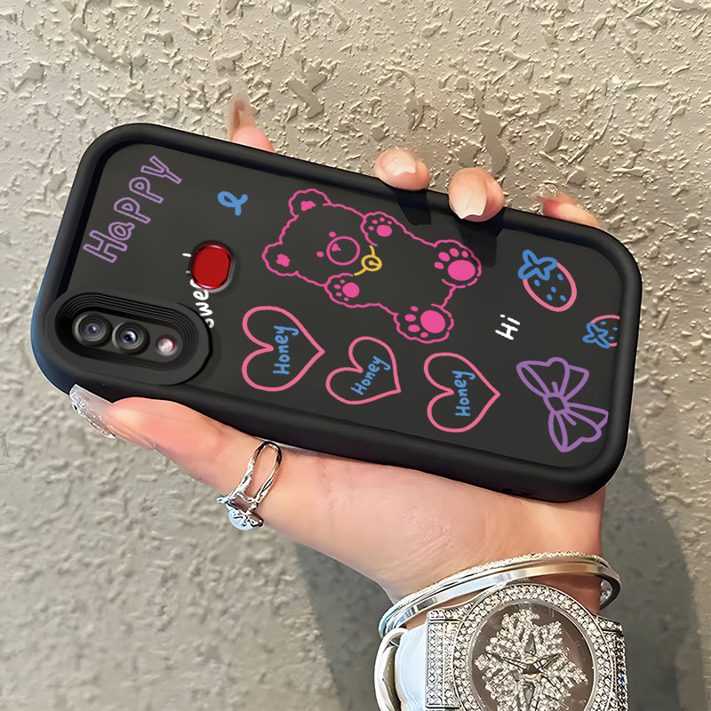 Casing Hp Samsung Galaxy A10s M01s A10 M30s M21 Case Casing HP Beruang yang rusak Pola kasus ponsel 