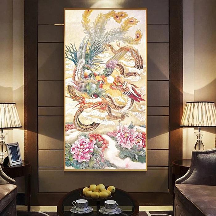 DIY Diamond Painting Full naga dan phoenix 40x80 cm D111